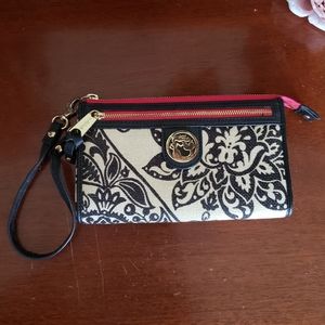 SPARTINA 449 PINK & BLACK WRISTLET CLUTCH